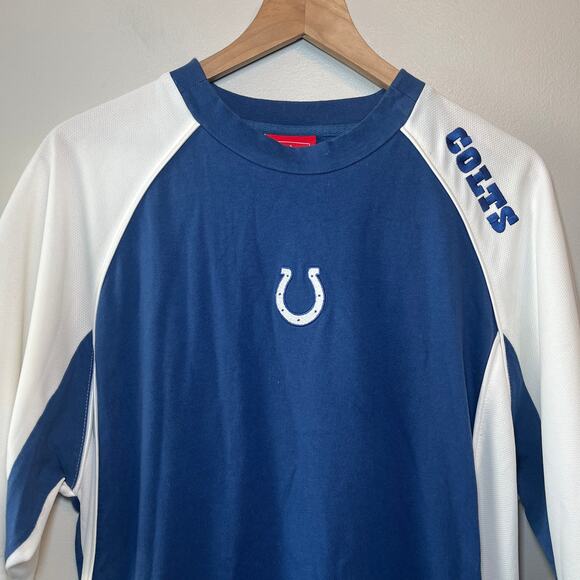 NFL Indianapolis Colts Football Short Sleeve Tunic Top Blue White Size Large - Picture 2 of 6